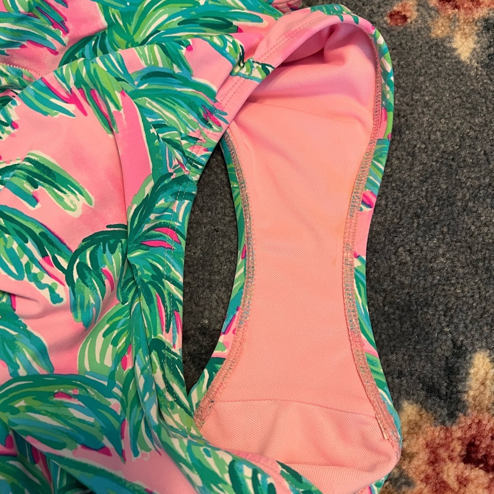 Lilly Pulitzer Blossom Suite Views Swim Suit and cover up set XS 4 palm trees - Picture 3 of 8